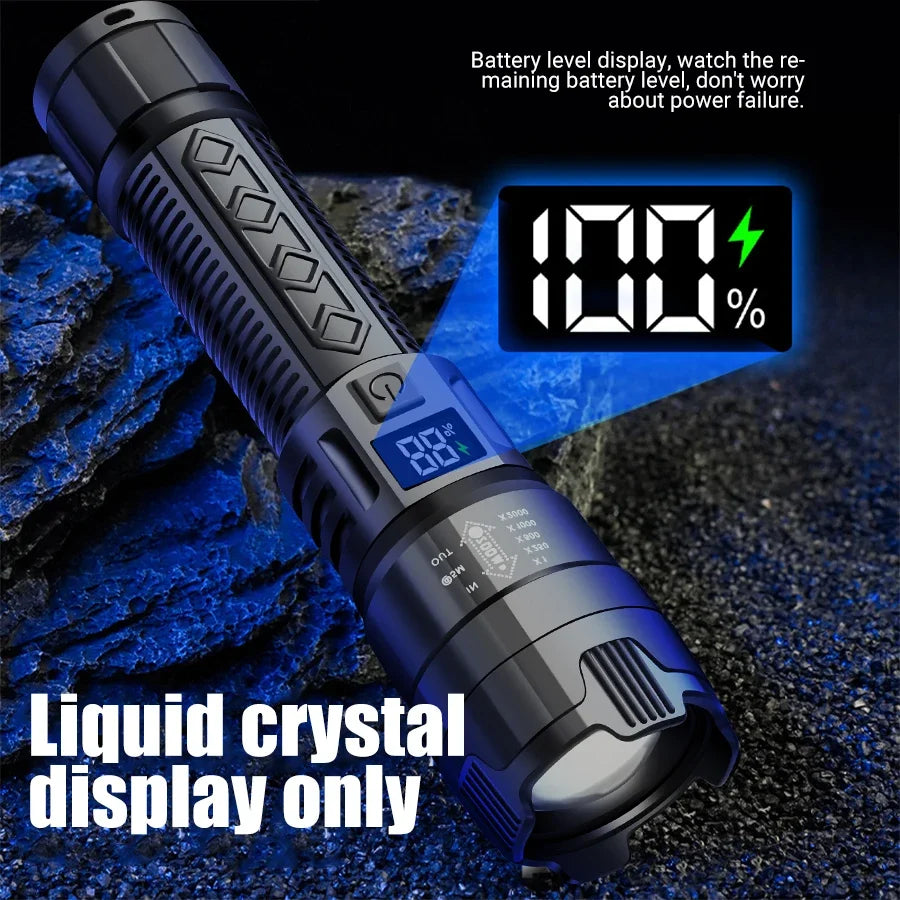 "2000LM USB Rechargeable Tactical LED Flashlight"