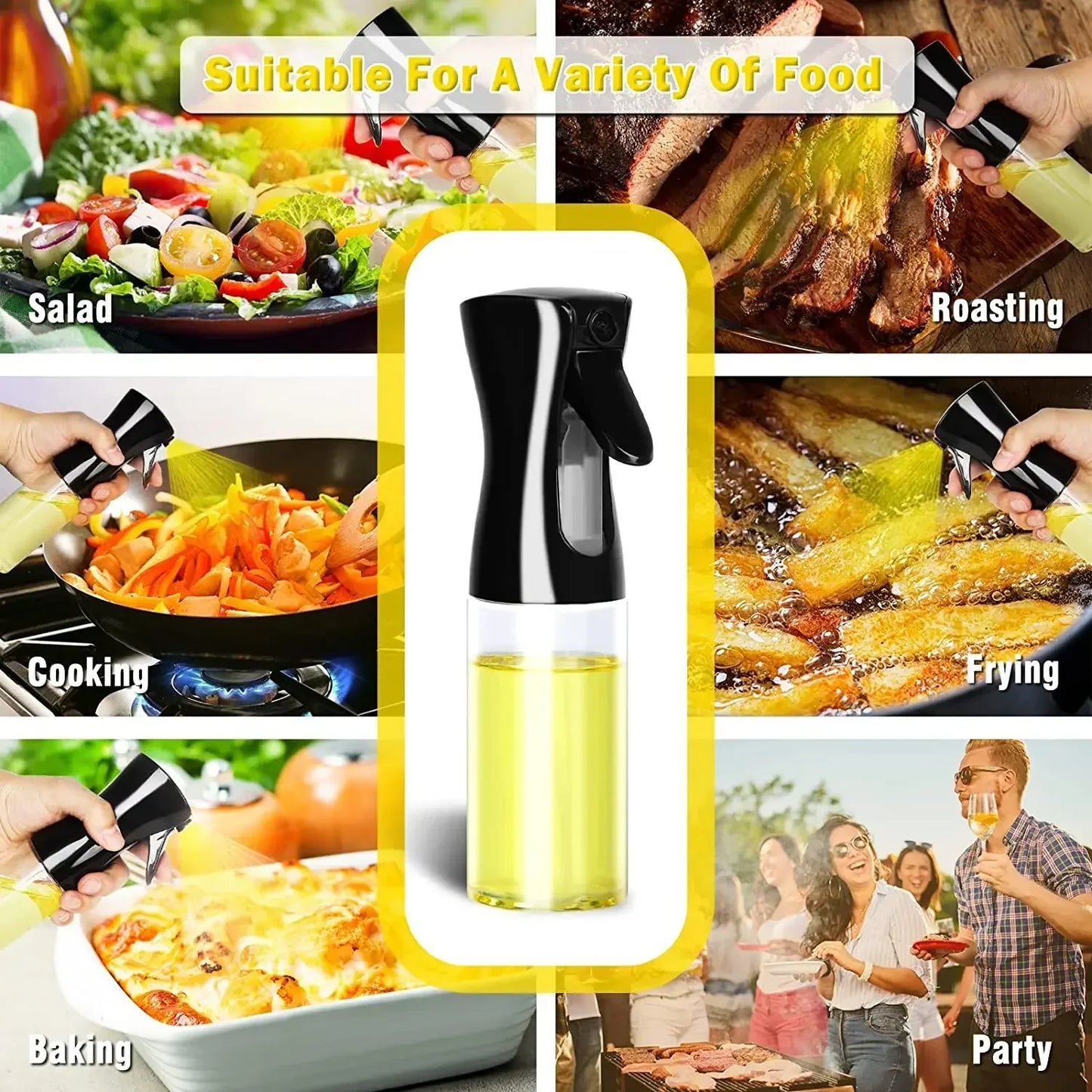 "Oil Spray Bottle Dispenser for Cooking & BBQ"