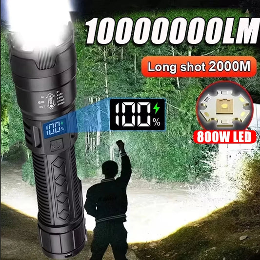 "2000LM USB Rechargeable Tactical LED Flashlight"