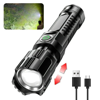 "2000LM USB Rechargeable Tactical LED Flashlight"