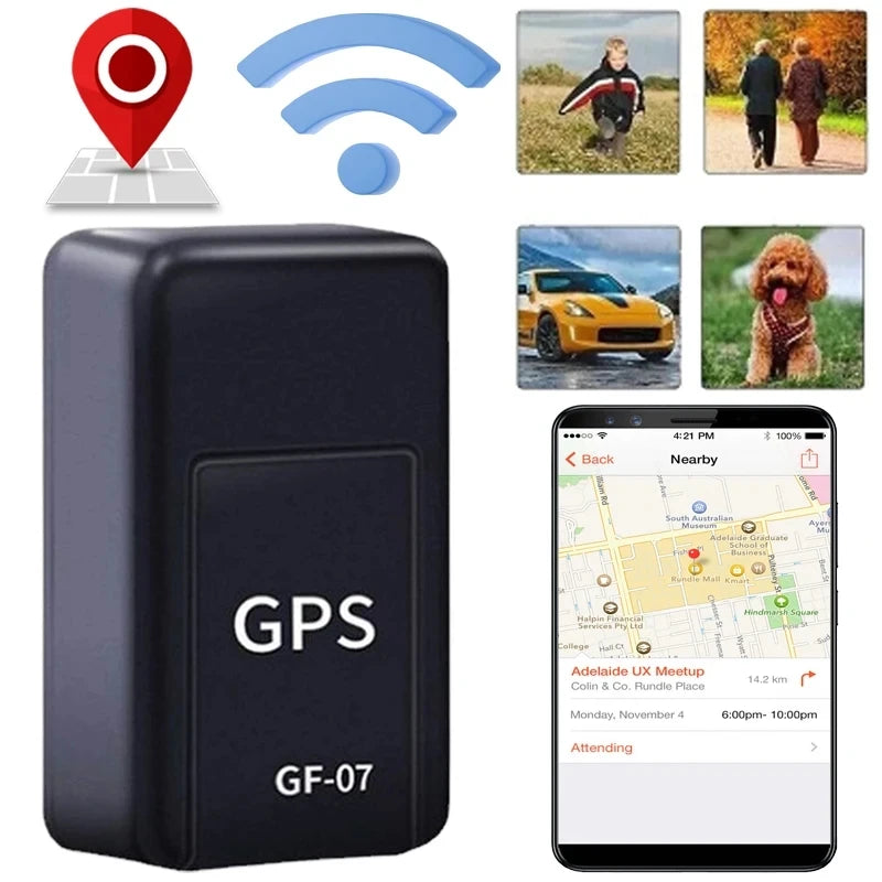 "GF07 Mini Magnetic GPS Tracker – Real-Time Car & Pet Locator"