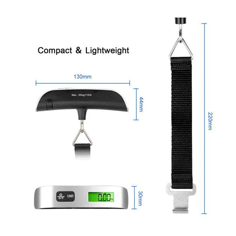 "Portable Digital Luggage Scale with LCD Display"